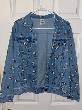 Disney Light Blue Denim Jacket with Minnie Mouse Print